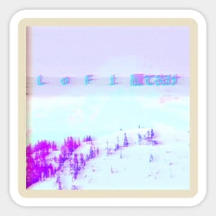 L o F i mountains Sticker